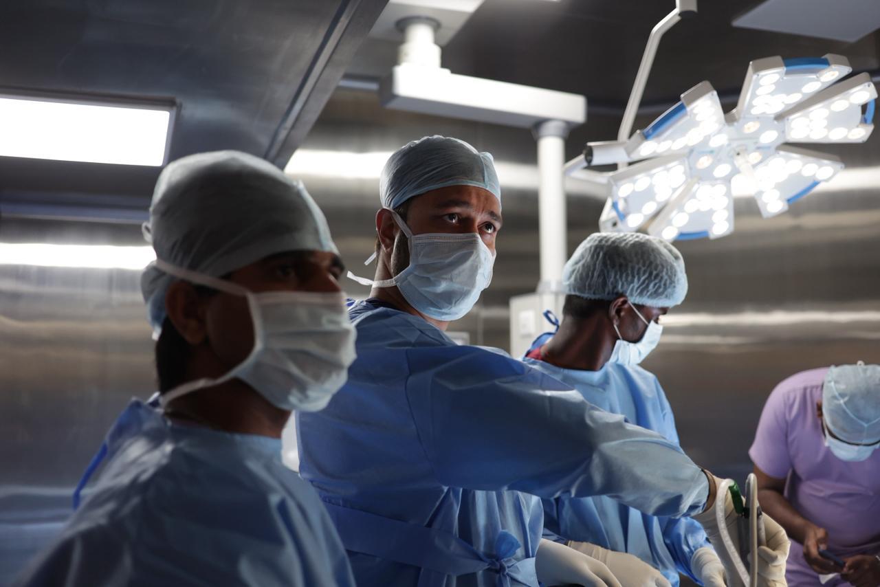 Dr. Abhishek Shenoy in the operating theatre